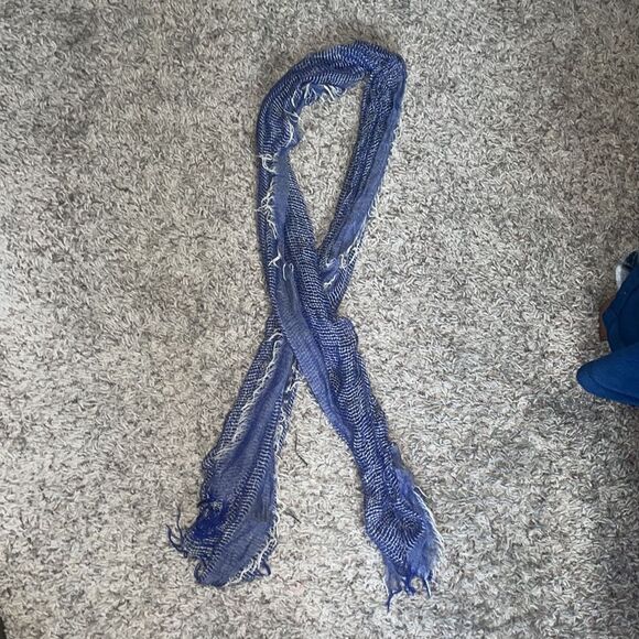 J Crew Beachy Wrap Scarf Blue & Beige - Picture 3 of 10